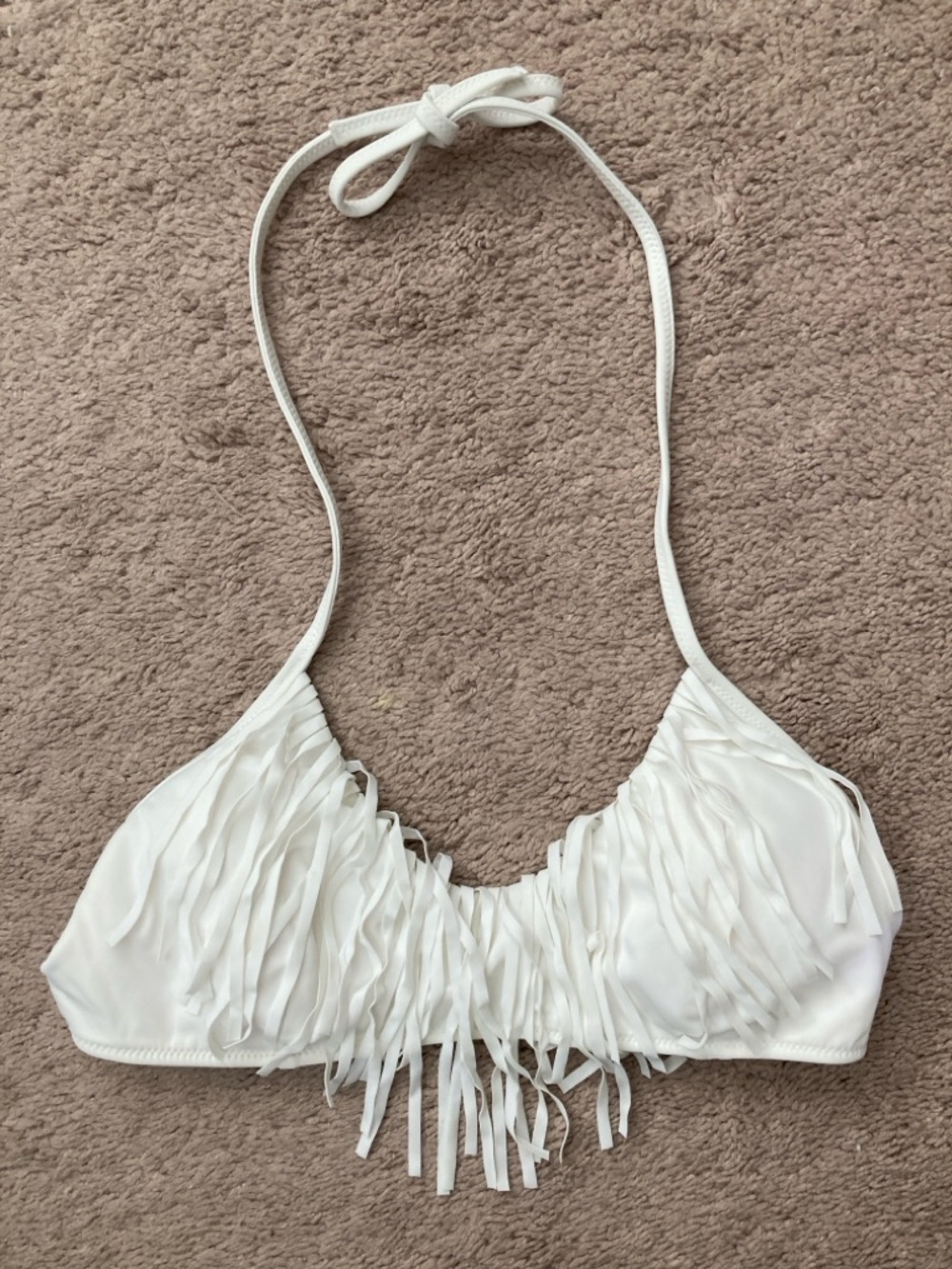 Victoria’s Secret white fringe bikini top size small